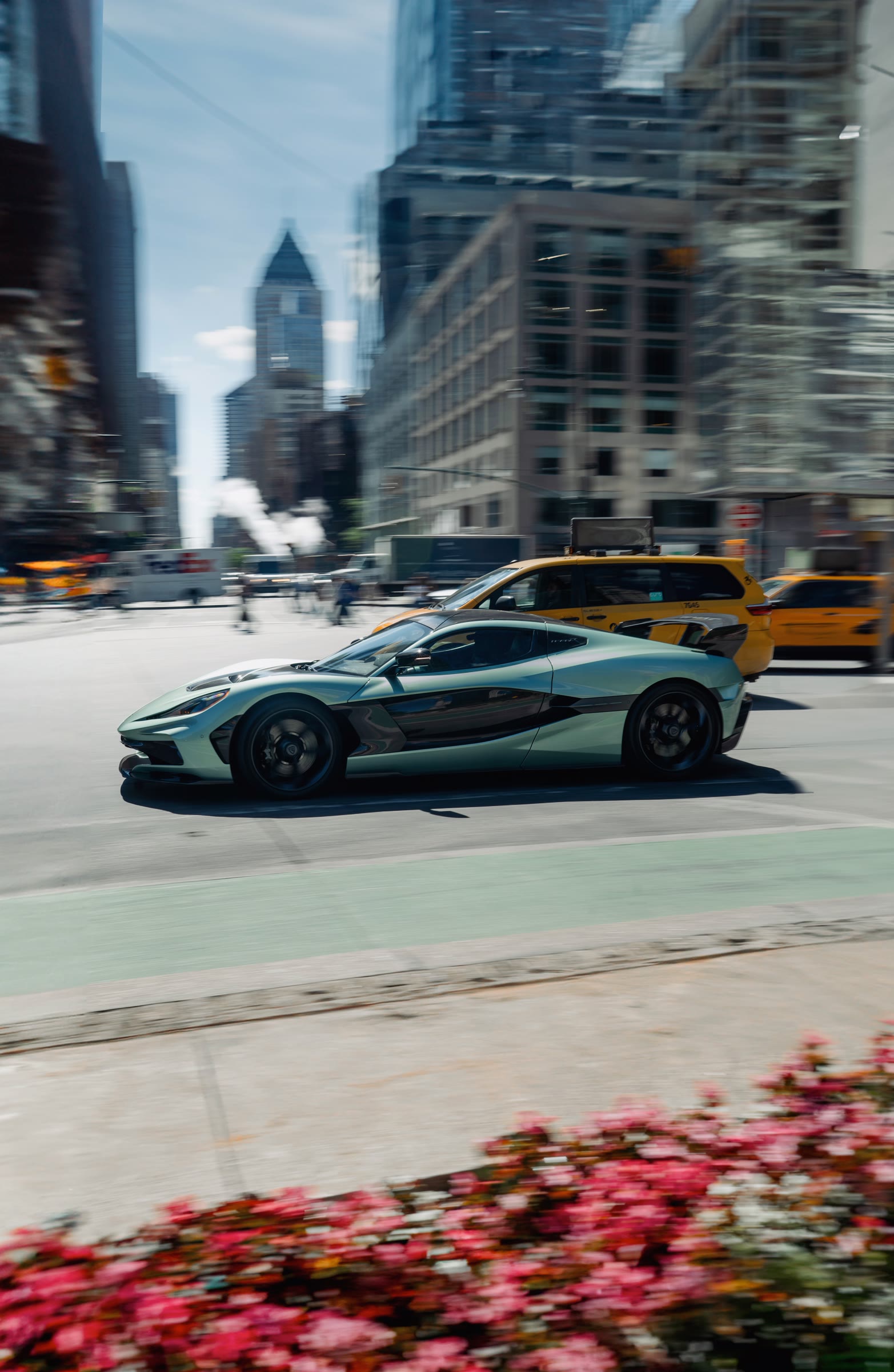 Rimac Nevera R in motion, midtown Manhattan